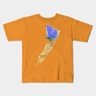 Blue Butterfly Kids T-Shirt